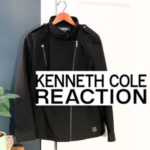 Kenneth Cole Reaction Black Asymmetric Zip Moto Jacket, Women’s XL